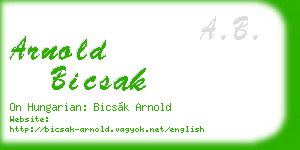arnold bicsak business card